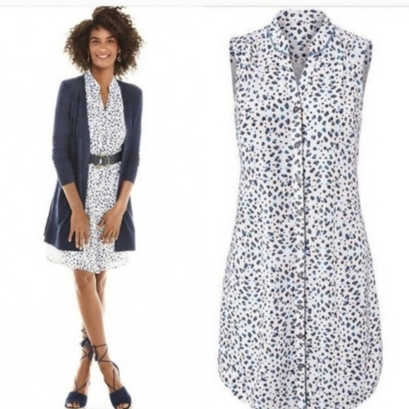 CAbi Dresses & Skirts - CAbi Camilla Leopard Shirt Dress
